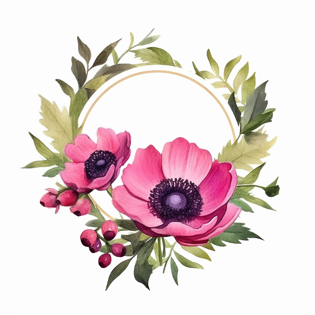 anemone flower cliparts
