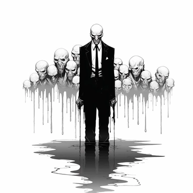 retro horror clipart, white background, white border, mike mignola, alex andreev, chris bacalo, ivan albright, clipart, clean border
