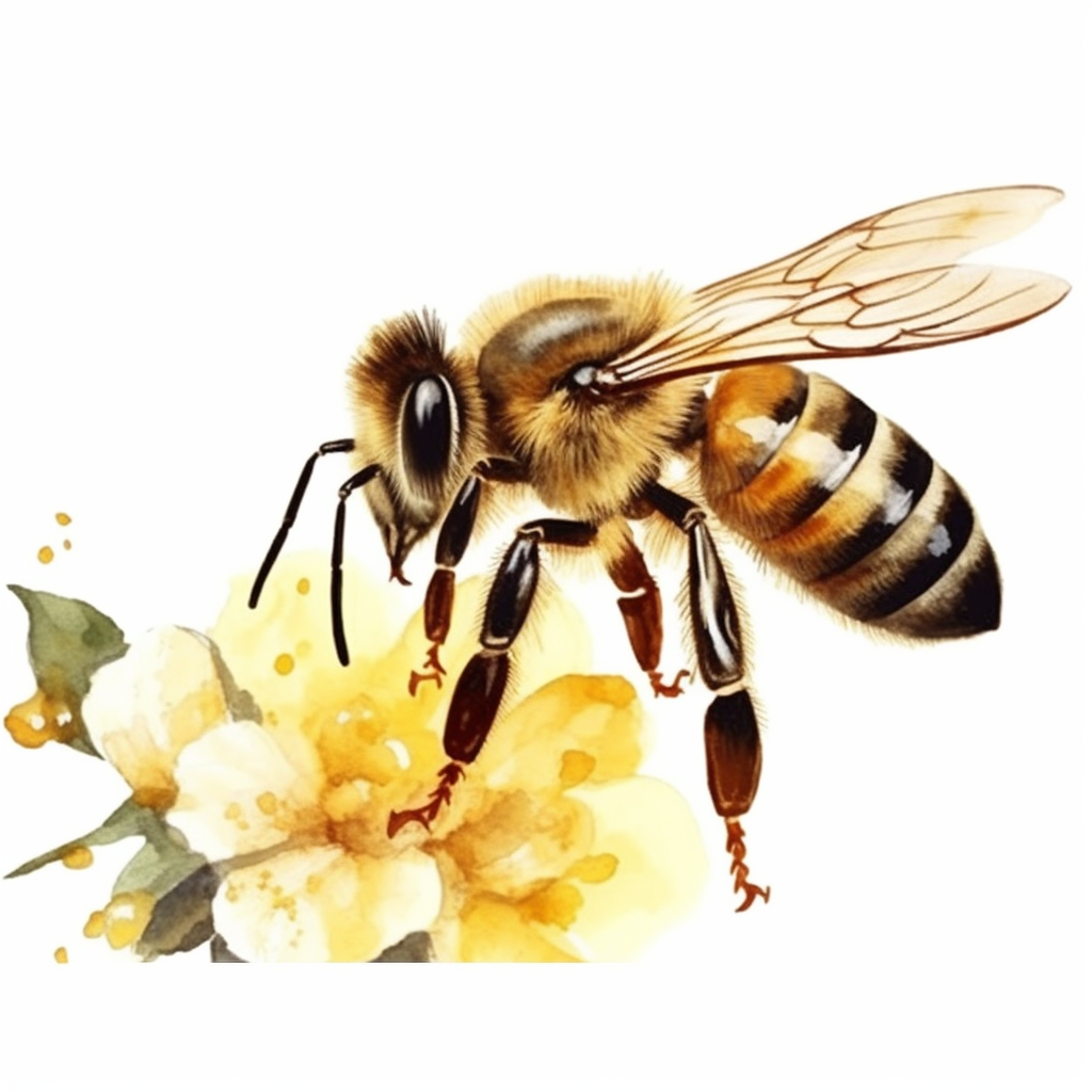 Watercolor Honey Bee Clipart, spring garden bee and honey drips clip ...