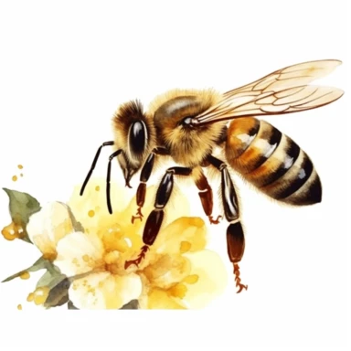 Watercolor Honey Bee Clipart, spring garden bee and honey drips clip art, WATERCOLOR