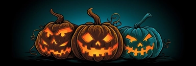 halloween pumpkins vector vector clip art, collection of free halloween pumpkin, in the style of black background, tasteful use of negative space, hellish background, caricature faces, light black and orange, light sky-blue and dark orange