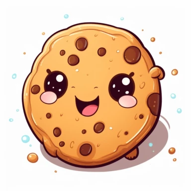 kawaii cookie clipart, white background