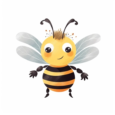 busy bee bee clipart, white background