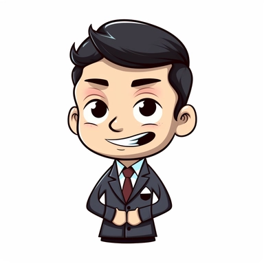 happy cute Trade Mark Agent face, cartoon, clipart, mascot, isolated on white background
