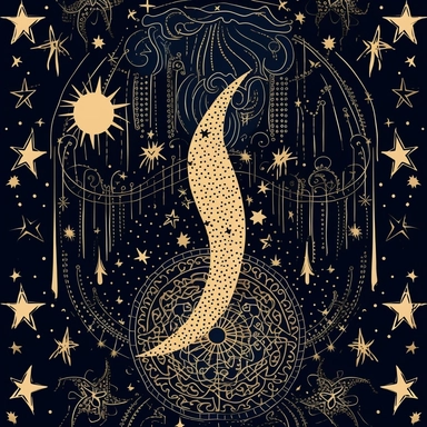 A celestial-themed clipart design crafted exclusively for a women's slip dress, featuring a celestial pattern that embodies ethereal beauty and celestial mystique. The clipart showcases intricate constellations of stars, interwoven with delicate celestial elements such as crescent moons and shooting stars. The celestial motifs are elegantly arranged on the fabric, creating a mesmerizing pattern that evokes a sense of wonder and enchantment. The color palette of the clipart design is a combinatio