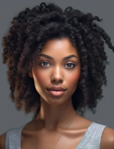 hasselblad 24 mm three quarters shot of a gorgeous african american woman with blue eyes, clipart, Composition: Relaxed position with intricate high hairstyle link the Bridgertons, smiling, detailed natural skin, Style: Bridgerton, white background, hyperrealism, 32k