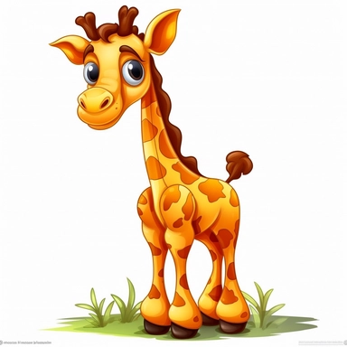 hd clipart, giraffe, cartoon style, fully detailed,