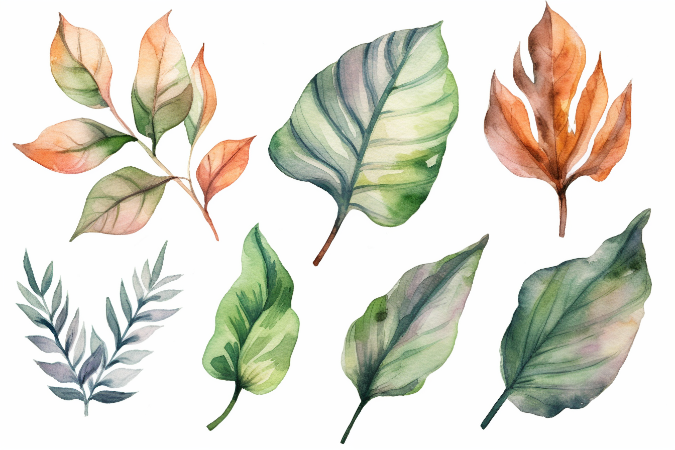 different leaves clipart
