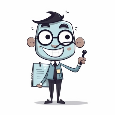 happy cute Progress Clerk face, cartoon, clipart, mascot, isolated on white background