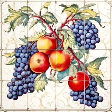 Clipart,Fruit header design, white background, tile