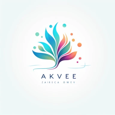 Create a watercolor-style clipart logo for 'AkvarelaDesign,' a brand specializing in watercolor artwork and design. Incorporate a playful and artistic representation of the brand name, 'AkvarelaDesign,' using a watercolor-inspired typography. Utilize soft, fluid lines and brush strokes to form the letters, giving them a hand-painted appearance. Opt for a combination of elegant and legible fonts that reflect the brand's creative and professional nature. Integrate vibrant watercolor elements into 
