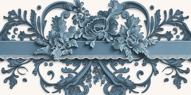 dusty blue decorative border straight ribbon lace clipart