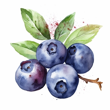 one blueberry watercolor clipart on a white background, in the style of hyperrealistic murals, silver and red, uhd image, light black and crimson, gray and crimson, no watermark, text, words, paintbrush, 300 DPI , typography, the images do not stick together, no text in the picture, there are no words in the tree