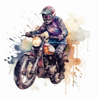 watercolor motorcycle biker clipart
