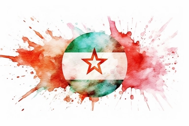 Watercolor, Burundi Country Flag, clipart, hd, on a white background, spaced out