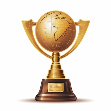 Table tennis championship trophy, traditional style, vector, clipart