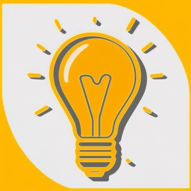 Clip art image of light bulb idea icon, the images should be versatile and suitable for use in a variety of projects such as presentations, social media posts, blog articles, and more. The style should be modern and clean, with bold lines and neon colors