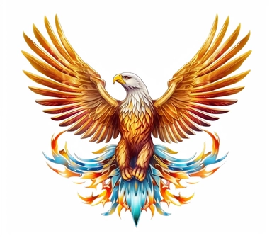 Create a bold and eye-catching clip art that showcases Freedom in patriotic colors, emphasizing the spirit of independence and liberty, white background, in the style of gold -