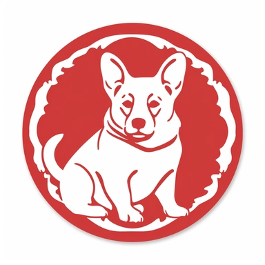 Smiling Corgi dog, full body, round christmas ornament, Cricut Silhouette Graphics Dog white background SVG Dxf EPS Png Cdr Ai Pdf Vector Art Clipart instant download Digital Cut Print File