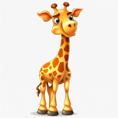 hd clipart, giraffe, cartoon style, fully detailed,