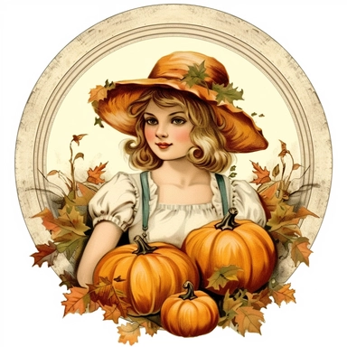 clipart of a harvest moon, white background, clipart, vintage style--q2--s1000