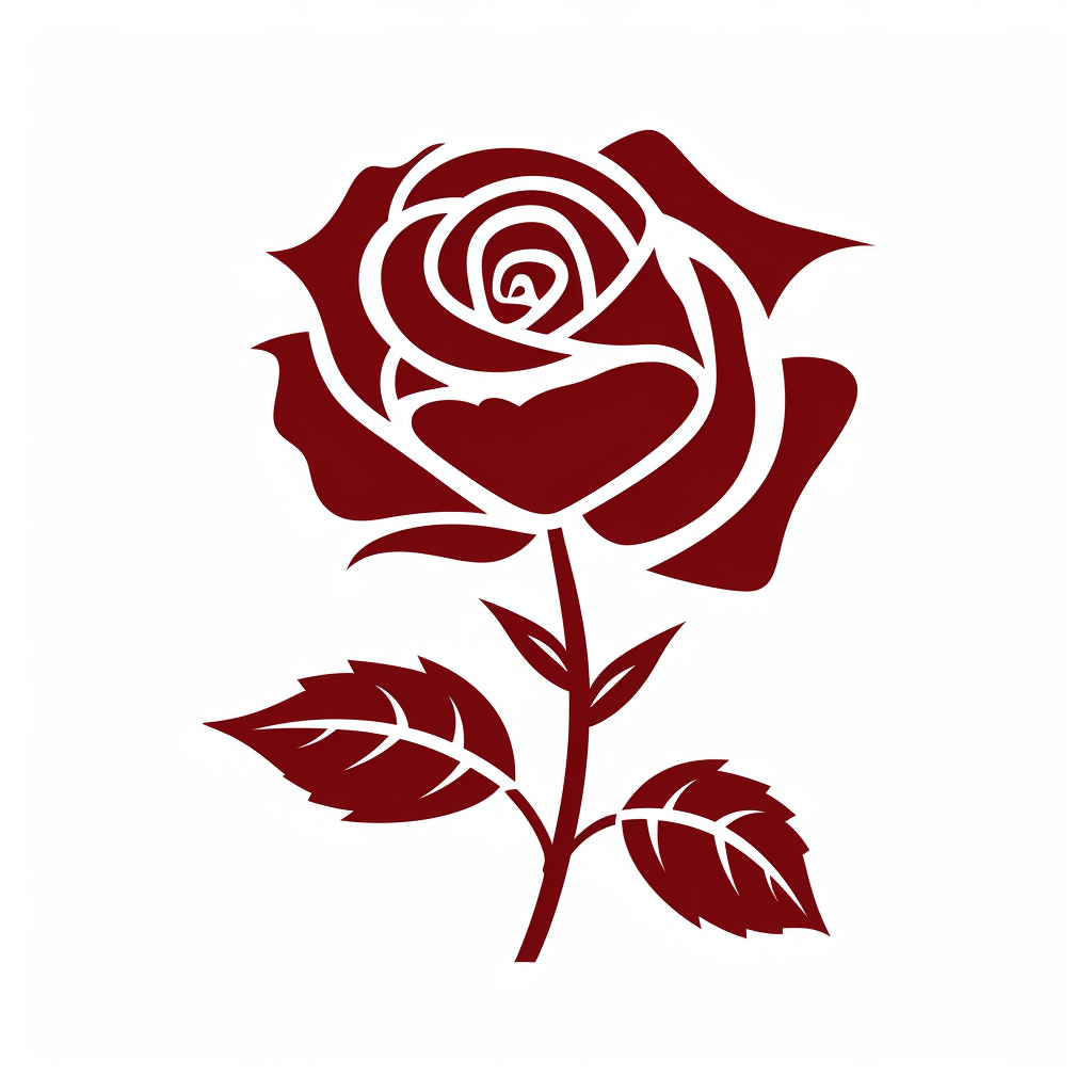 red rose flower silhouette vector flat simple identification symbol ...