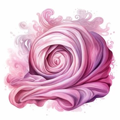 Design a pink watercolor clipart of a baby blanket, focusing on intricate detail. The clipart should be set on a solid white background