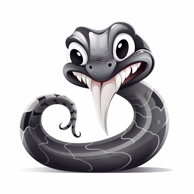 fantasy happy cute cobra face, cartoon, clipart, mascot, isolated on white background
