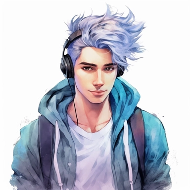 beautiful stunning handsome cute anime gamer young man,diferent poses, diferent hair colours paint art style, clipart, white background, superrealistic, one of a kind