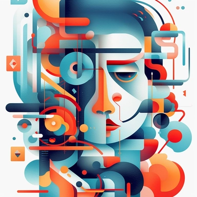 abstract vector graphic drawing close up of a colorful geometric shapes combination with a white background, james gilleard and james jean, escher, trending on artisation, by Sam Spratt, dan mcpharlin: : clipart icon, simple gradient color from gray to metalic blue, vector - based, sharp border, plane color and very defined
