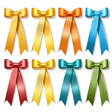 ribbon banners, solid colors, cliparts