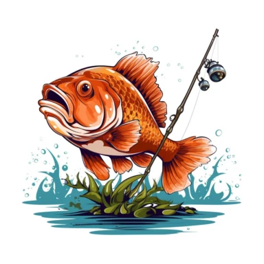 Hooked on fishing Clipart,white background - @Royeldesk Digital Agency (fast)