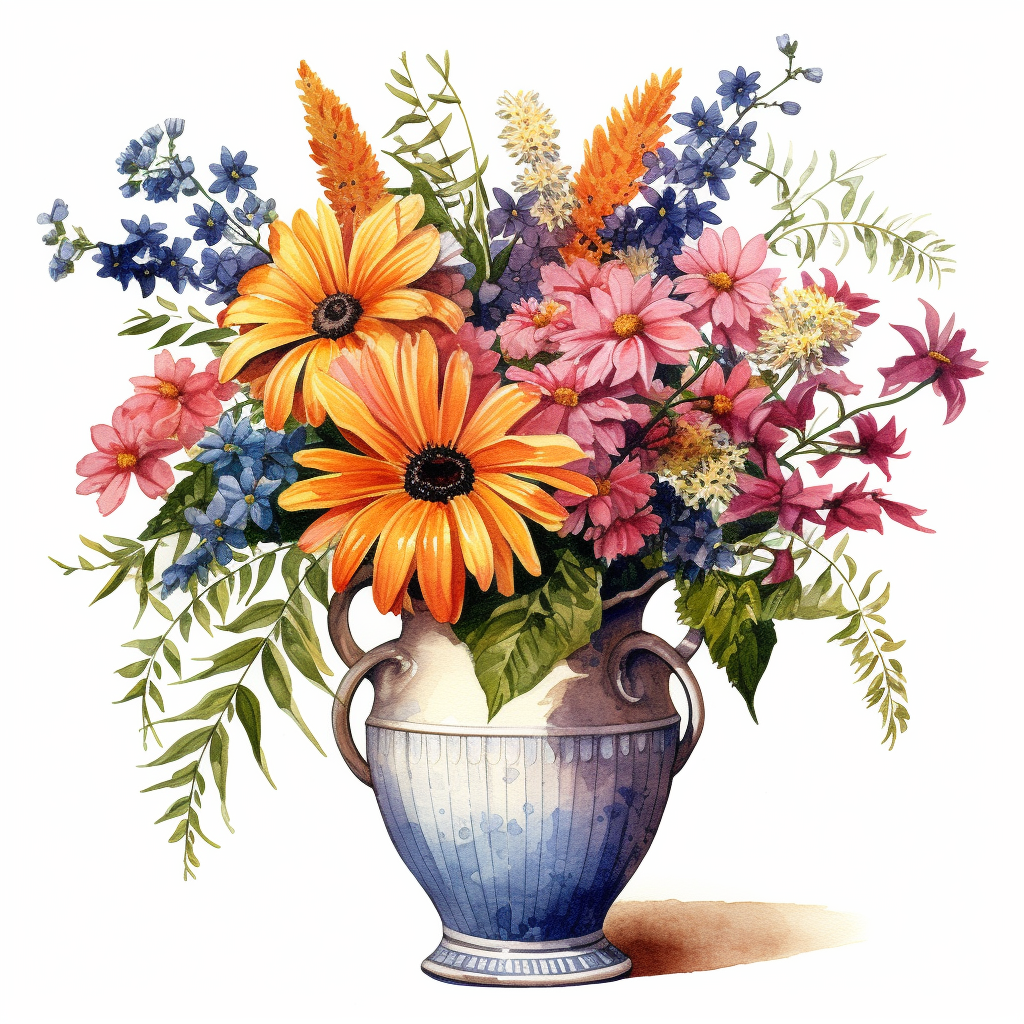 flowers in a vase clipart