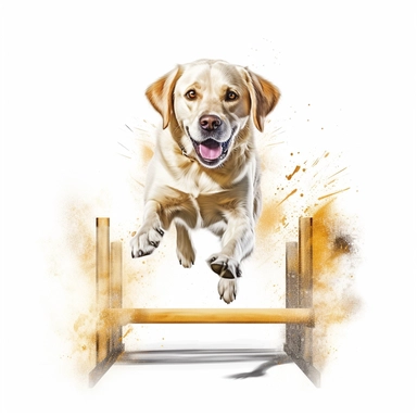 Labrador Retriever, Agility Training, realistic, Clipart, white background, no text, no caption
