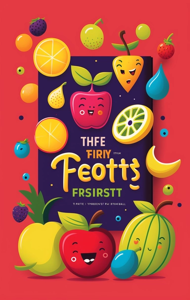 Children's Book Cover design for Assorted Fruits, Titled Fruit of the Spirit Activity Pack, vector clipart for kids, bright color, Minimalist cartoon style, creative design