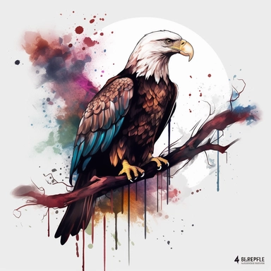 vector art, logo design, Bald Eagle on the branch drawing, Bald Eagle on the branch clipart, transparent background, 4k quality, flawless drawing , Alebrije, abstract, Illustrators, by Sabbas Apterus