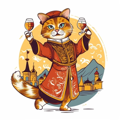 A drunk cat dances Palace Festival clipart