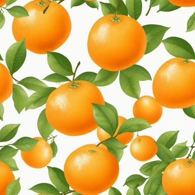 seamless pattern, repeating pattern, cute shaped orange fruit, digital art painting, vector art, clipart, 12K, high quality, HD, octane rendering, cinematic lighting, realistic photo quality, vibrant colors, white background