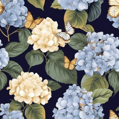 clip art, gratitude journal, elegant hydrangea, dark background, travelers notebook standard