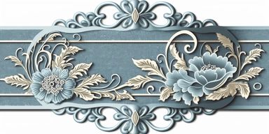 dusty blue decorative border straight ribbon lace clipart