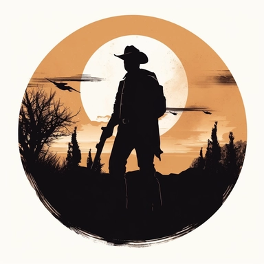country western minimalist silhouette tattoo desing clipart