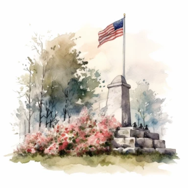 memorial day, watercolor, octane rendering, clip art