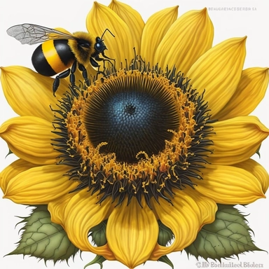 sunflower and bumble bee clip art