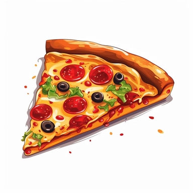 slice of pizza clip art, isolated on a white background, vector