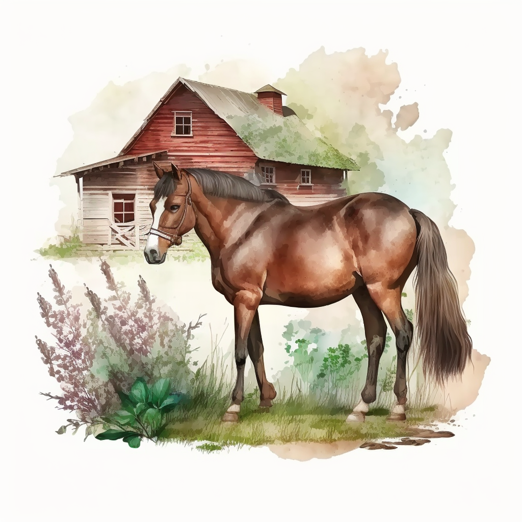 horses eating cliparts