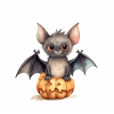 Axel scheffler illustration style halloween cute bat, high definition, 8k, insanely detailed, fine detail, sharp focus, illustration, white background, isolated clipart vector
