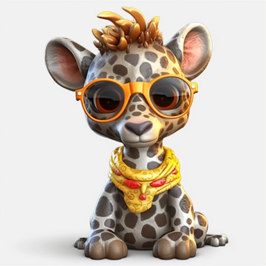 sticker clipart cartoon of a cute giraffe cub with sun glasses, playing the kora, dressed with african gear, pink, Ankh earrings, african gear, 3D, disney pixar style, puppy eyes, looking at athe camera, white background ,high definition, high resulotion, highly detailed,16K , 4:7