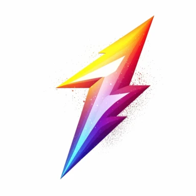 lightning rainbow Clipart, LGBT style, isolated on white background