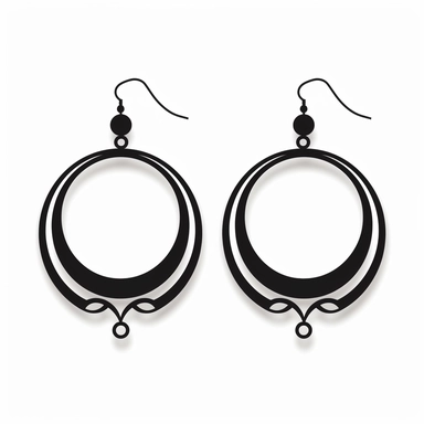 simple earrings clipart, svg, silouhette outline,