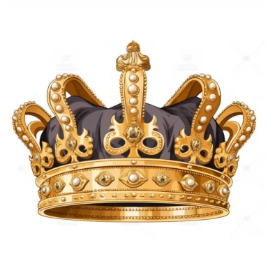 Gold King Crown Vector Sublimation Clipart ,Cartoon,hyper realistic, intricate detail, illustration style,high solution,on the white background
